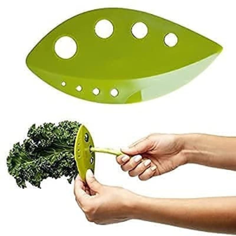 BELLA BLISS Enterprise BELLA BLISS Enterprise Vegetable Leaf Stripper Plastic Leaves Remover Kale Chard Collard Greens Loose Leaf Herb Stripper Vegetable Leaf Stripping Device Pack of 2  - Image 1