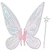 quescu Fairy Wings for AdultsButterfly Wings for GirlsAngel WingsFairy Costume for Women Halloween Dress Up Party Favor Pink - Image 3