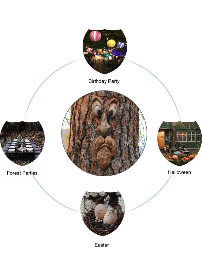 نيبمينينت منحوتة على شكل وجه رجل عجوز يعانق شجرة غريبة بني - Image 2