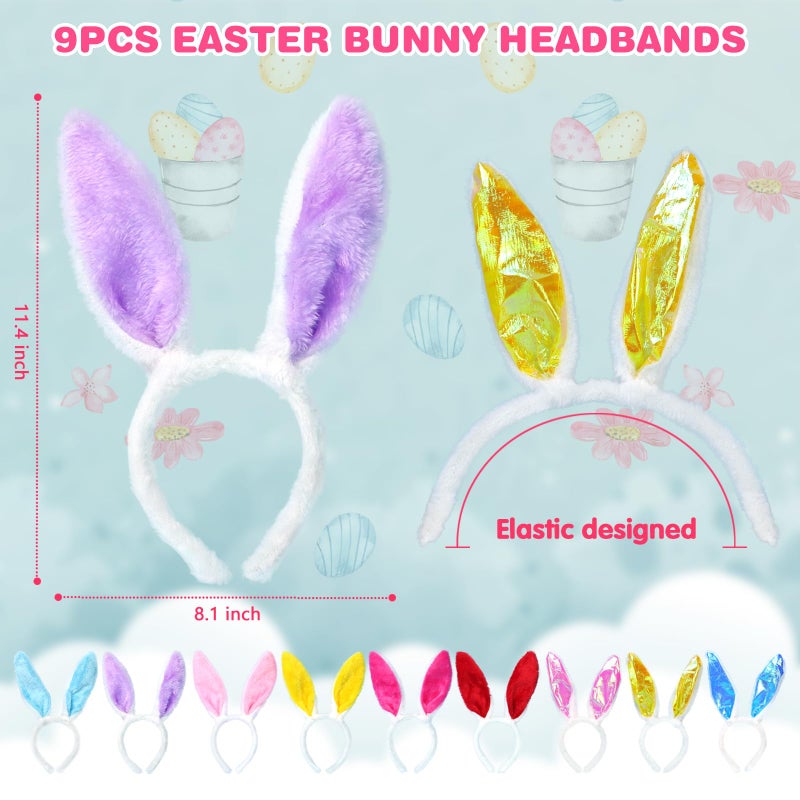Oiuros 18PCS Easter Headbands Set â€“ Bunny Ears & Glasses Frame Kit with Chick Egg Decor, Party Favors Photo Booth Props for Kids Adults - Image 2