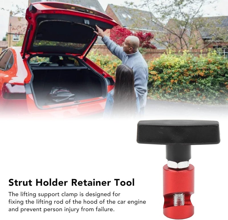 Hood Lift Support Clamp Secure Retaining Clamp/Holder for Car Engine Hood Rod Fixing, Durable Tool for Hatchbacks and Trunk (Red) - Image 3