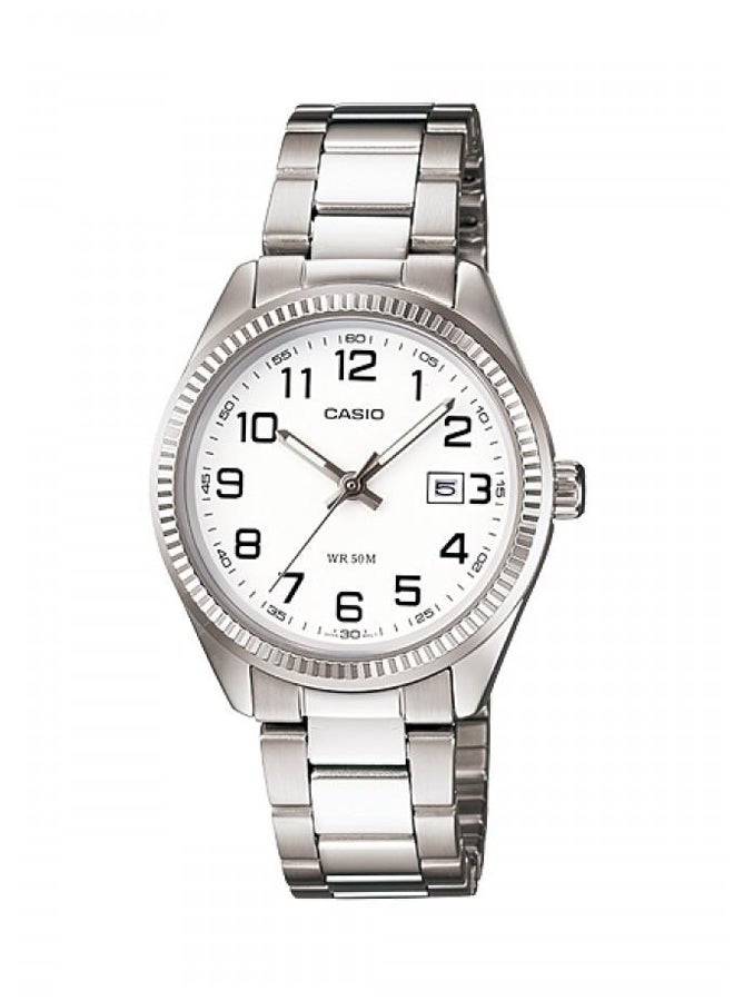 CASIO Women Water Resistant Analog Watch LTP 1302D - 7B - 30 mm - Silver - Image 1