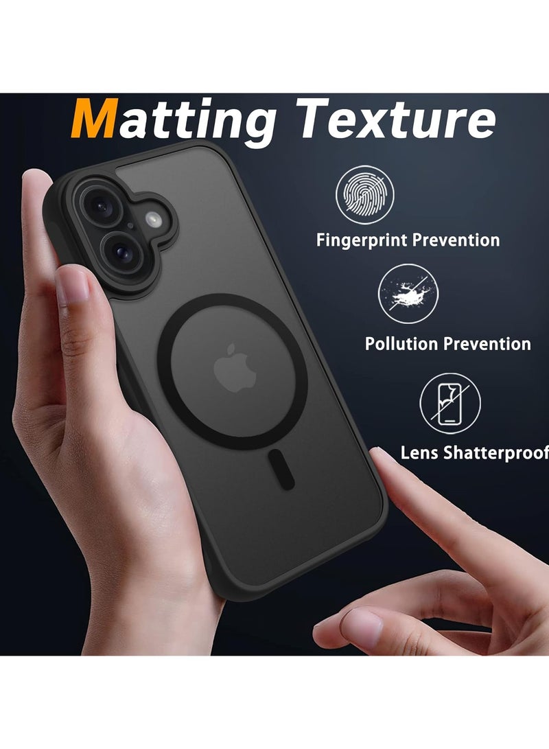 أكاليكس حافظة مغناطيسية لهاتف iPhone 16، متوافقة مع MagSafe، غطاء فاخر مطلي، حافظة هاتف واقية من الصدمات من مادة TPU الناعمة غير اللامعة، (أسود) - Image 5