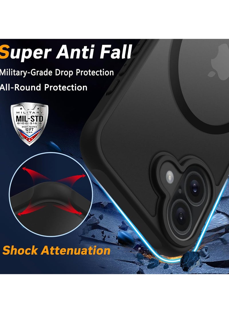 أكاليكس حافظة مغناطيسية لهاتف iPhone 16، متوافقة مع MagSafe، غطاء فاخر مطلي، حافظة هاتف واقية من الصدمات من مادة TPU الناعمة غير اللامعة، (أسود) - Image 4