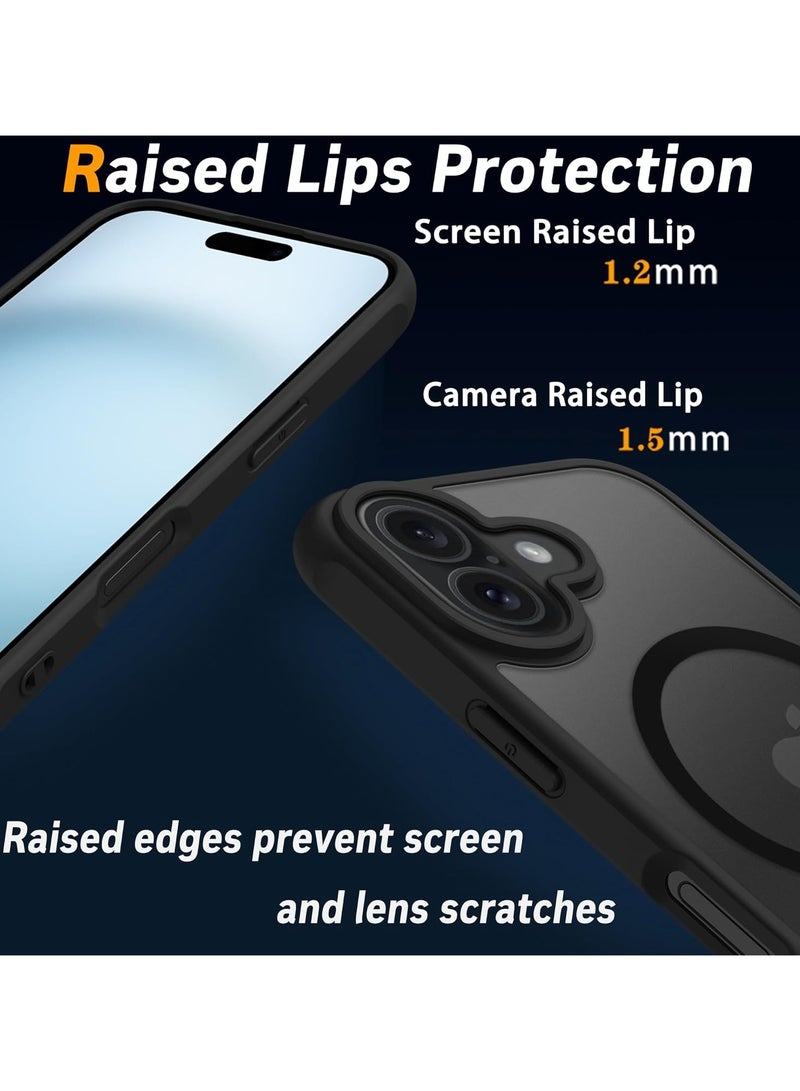 أكاليكس حافظة مغناطيسية لهاتف iPhone 16، متوافقة مع MagSafe، غطاء فاخر مطلي، حافظة هاتف واقية من الصدمات من مادة TPU الناعمة غير اللامعة، (أسود) - Image 3