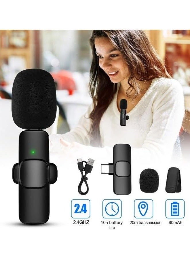 DENX DX3613 Dual Wireless Lavalier Microphone with Noise Reduction, Plug & Play Bluetooth Mic with Type‑C Receiver for Android, 20 m Range, Ideal for Vlogging, Interviews, Live Streaming - Image 3