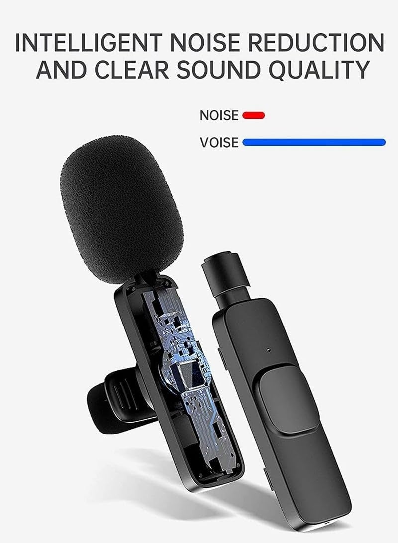 DENX DX3613 Dual Wireless Lavalier Microphone with Noise Reduction, Plug & Play Bluetooth Mic with Type‑C Receiver for Android, 20 m Range, Ideal for Vlogging, Interviews, Live Streaming - Image 4