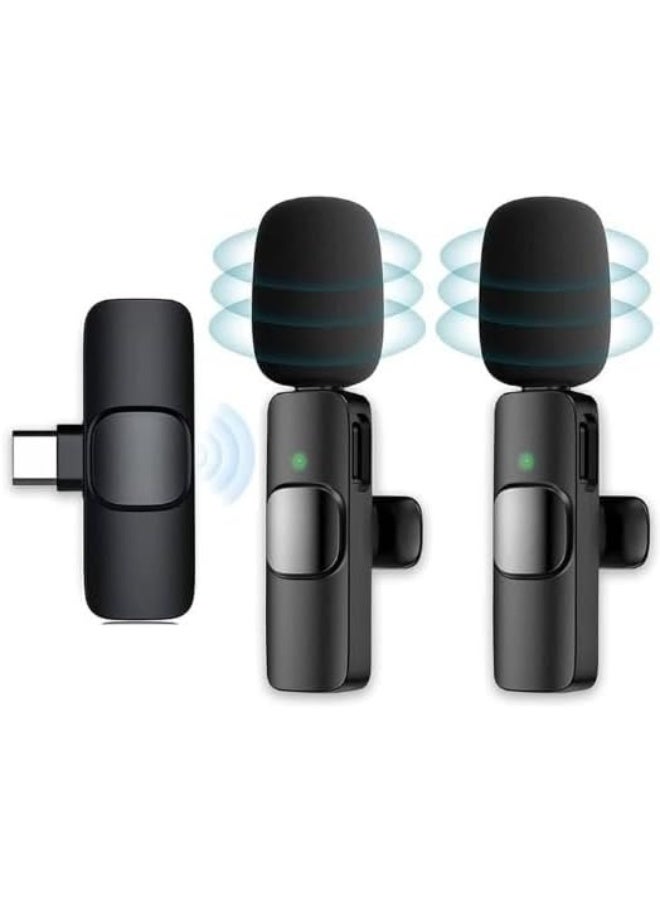 DENX DX3613 Dual Wireless Lavalier Microphone with Noise Reduction, Plug & Play Bluetooth Mic with Type‑C Receiver for Android, 20 m Range, Ideal for Vlogging, Interviews, Live Streaming - Image 1