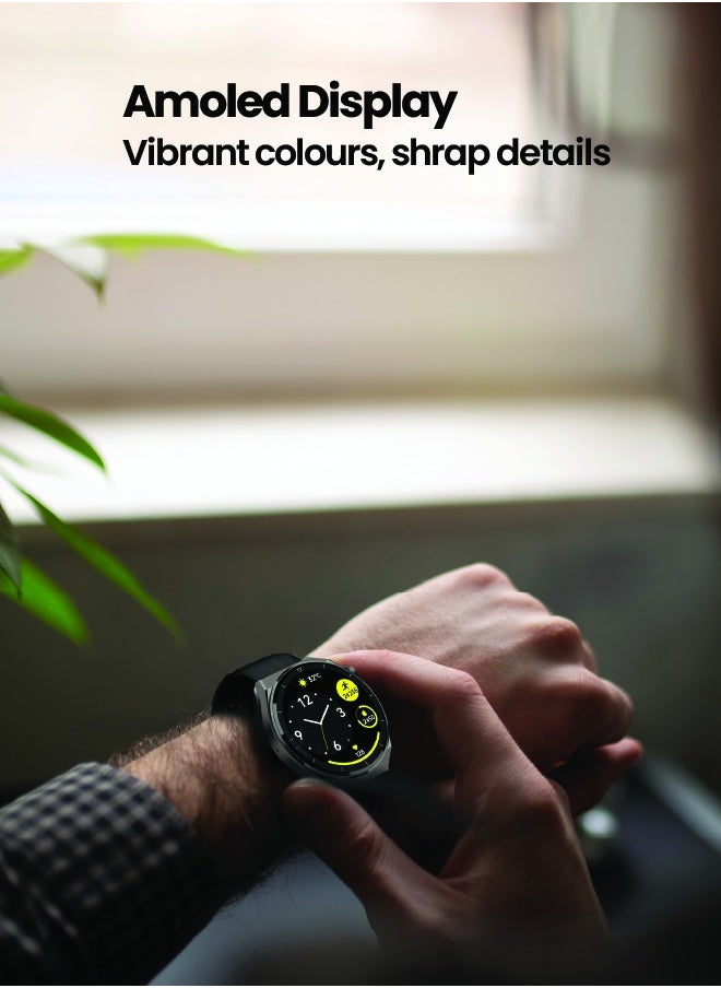 SEEKEN SGR-3 GRAVITY SMART WATCH-BLK | Wirless Charging | Amoled Display | Premium Design | High-Quality.