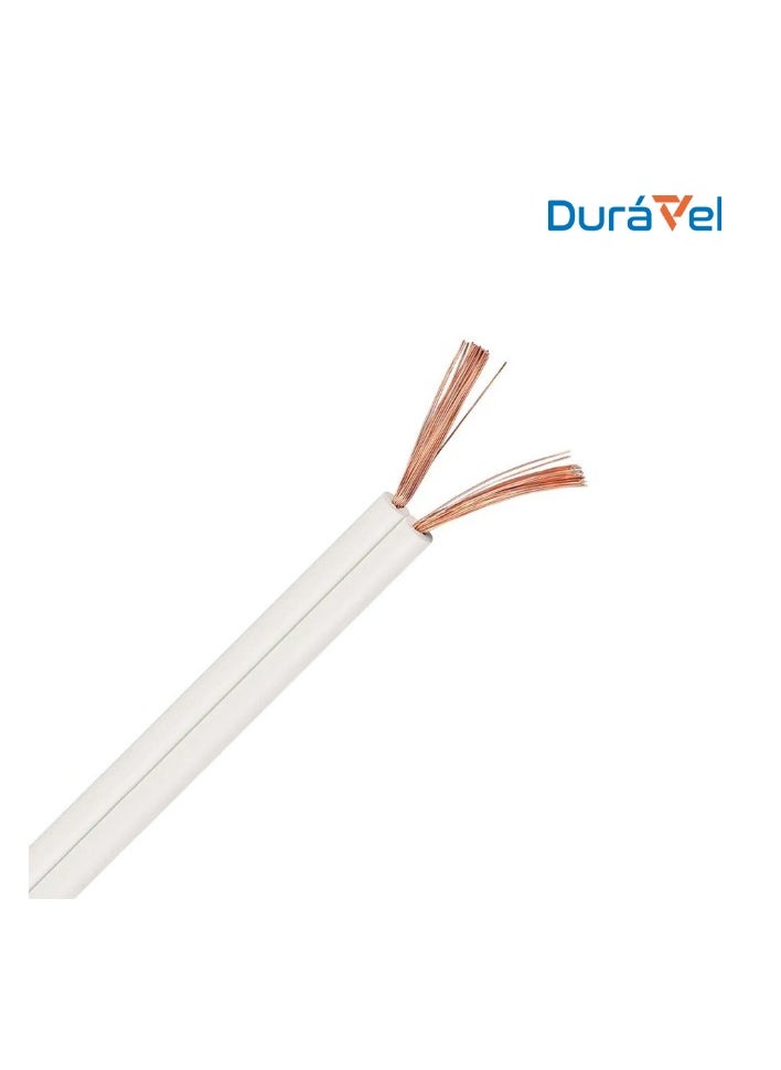 Duravel Duravel Electrical Cable Wire, 2-Core Copper, White PVC Insulated Twin Flexible Copper Cable for Extension Power Wire Home Small Electrical Wiring (WHITE-0.75MM, 5 METER)  - Image 2