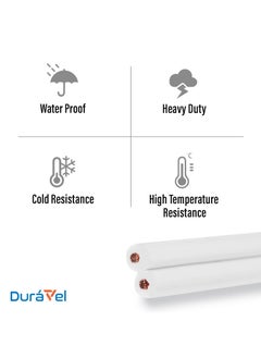 Duravel Duravel Electrical Cable Wire, 2-Core Copper, White PVC Insulated Twin Flexible Copper Cable for Extension Power Wire Home Small Electrical Wiring (WHITE-0.75MM, 5 METER)  - Image 4