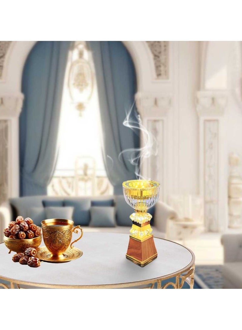 Crystal Finish Bakhoor Burner Frankincense Glass Top Incense Holder  | Exquisite & Elegant Home Décor | Perfect Gift for Loved Ones - Image 3