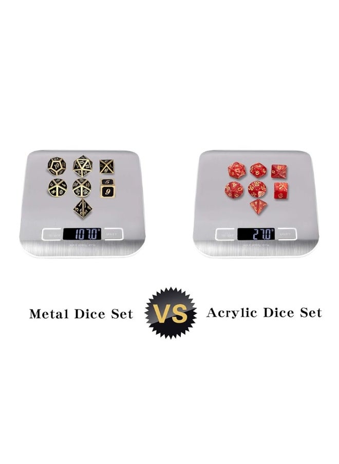 DNDND DNDND Metal Dice Set D&D, 7 die Metal Polyhedral Dice Set with Gift Metal Box and Gold Number for DND Dungeons and Dragons Role Playing Games (Black and Gold)  - Image 4