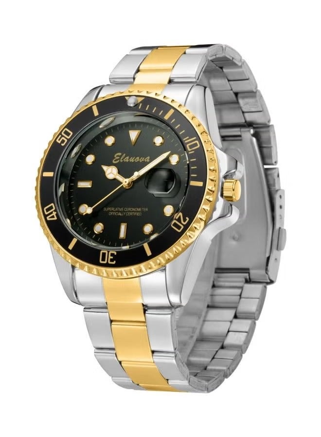 Elanova Luxury men’s watch made of stainless steel, water-resistant with sapphire crystal glass, luminous hands, and precise quartz movement. Model EL777. - Image 3