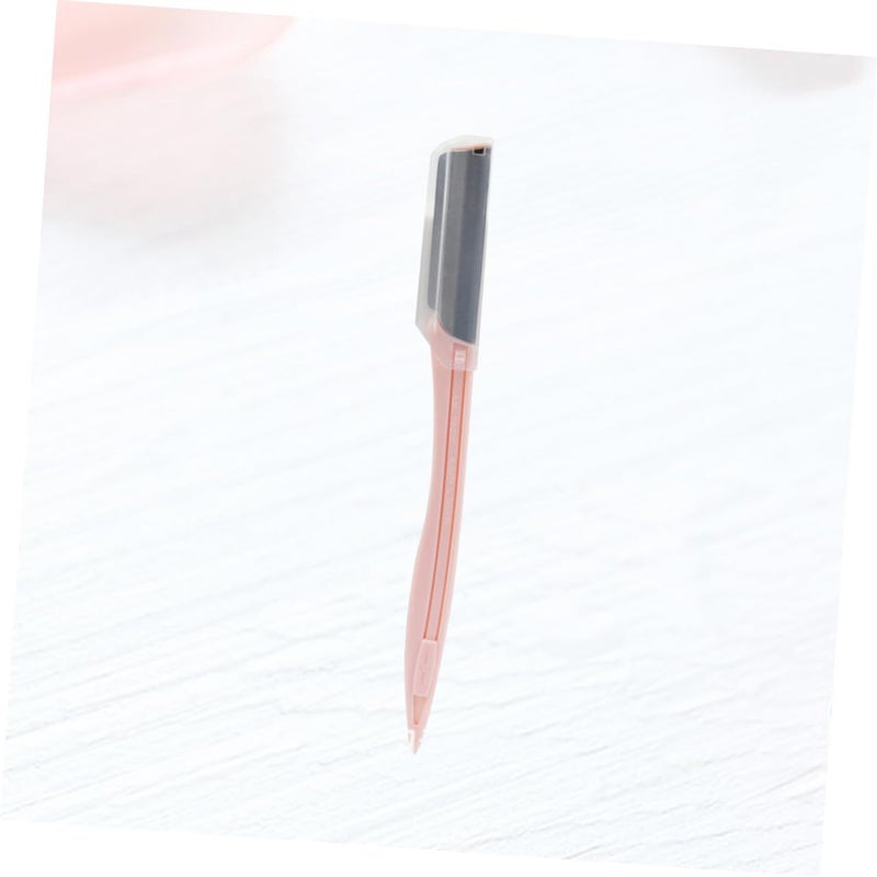 Portable Eyebrow Razor Stainless Steel Trimmer Set Easy Control 3Pcs Pink - Image 5