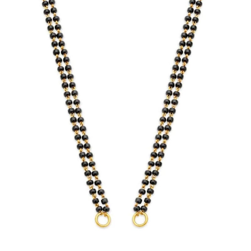 Kailash Creation 22 K Gold Plated Gold Plated Mangalsutra Chain for women stylish – 18 Inch and 24 inches Black Beads Without Pendant For Women Brass Mangalsutra with lobster lock and S-Hook Clasp - Image 1