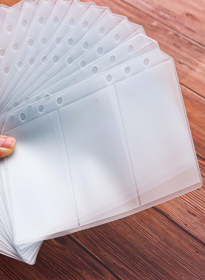 XiowDow 12pcs A6 Binder Pockets Frosted PVC Business Card Holder Side Loading Photocard Sleeves 6 Holes Binder Pouches Document Filing Bag for Notebook Journal Photocard Binder (A6 Frosted) - Image 5