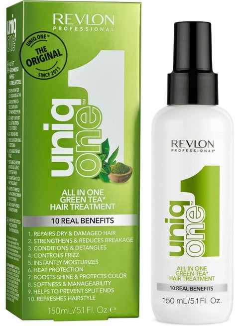 Revlon Professional UniqOne™ All In One Hair Treatment (Green Tea Scent) - 10 Real Benefits - Made in Spain - 150ml