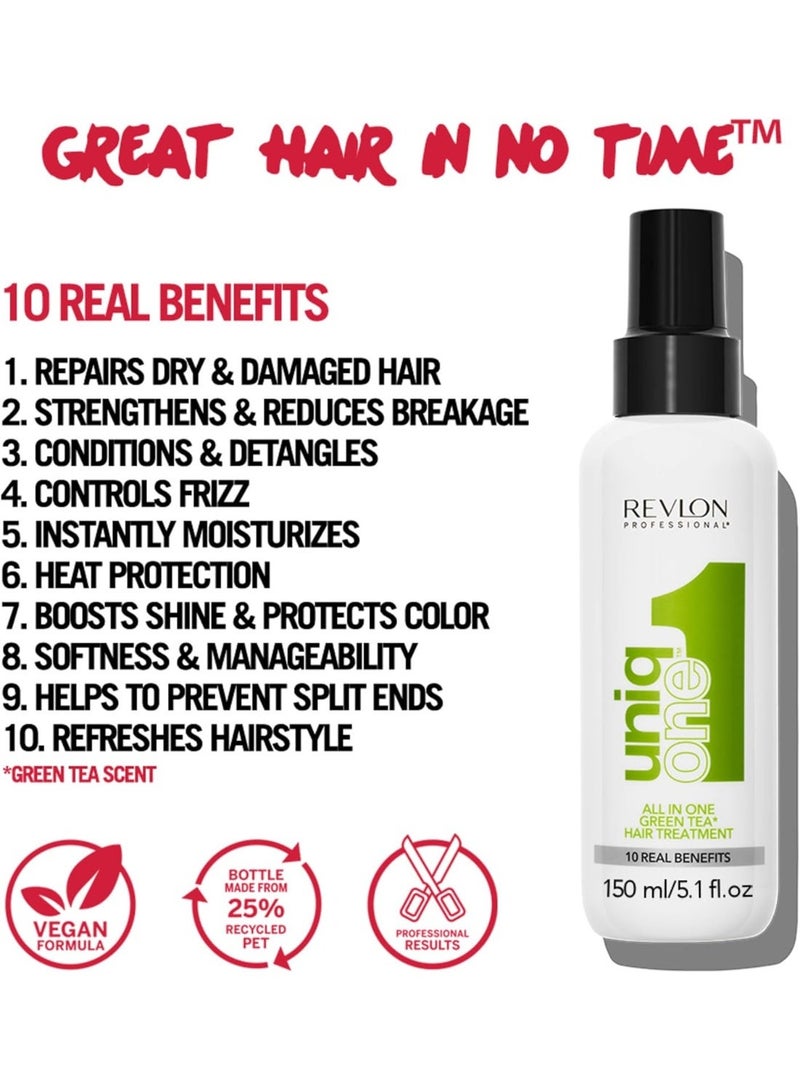 ريفلون ليفون بروفيشنال يونيك ون - علاج الشعر المتعدد الفوائد الكل في واحد (10 فوائد) - رائحة الشاي الأخضر - صُنع في إسبانيا - 150 مل - Image 3