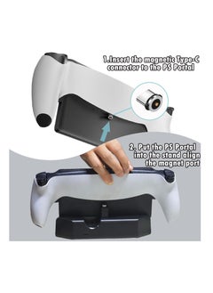 KJH For PS Portal Charging Dock for Playstation Portal Remote Player, Charger Station for PS Portal 5 Handheld Console Charging Organizer Holder Charging Stand, with Magnetic Type-C Adapter  - Image 2