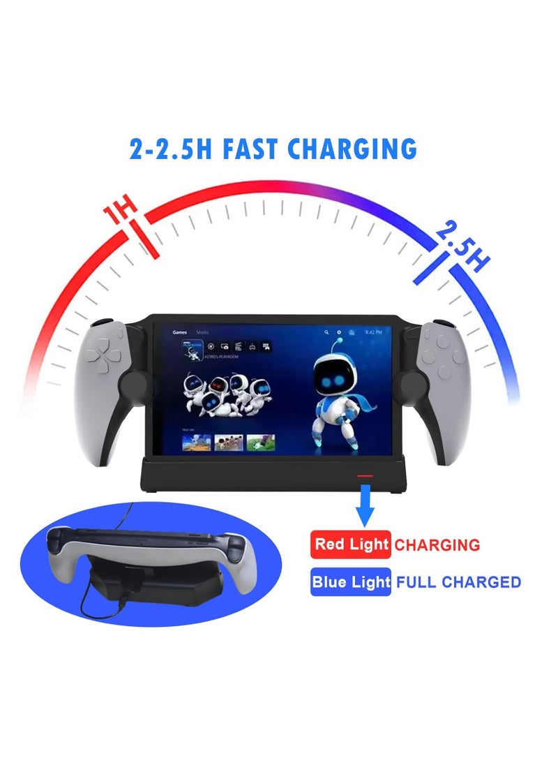 KJH - For PS Portal Charging Dock for Playstation Portal Remote Player, Charger Station for PS Portal 5 Handheld Console Charging Organizer Holder Charging Stand, with Magnetic Type-C Adapter - Image 1