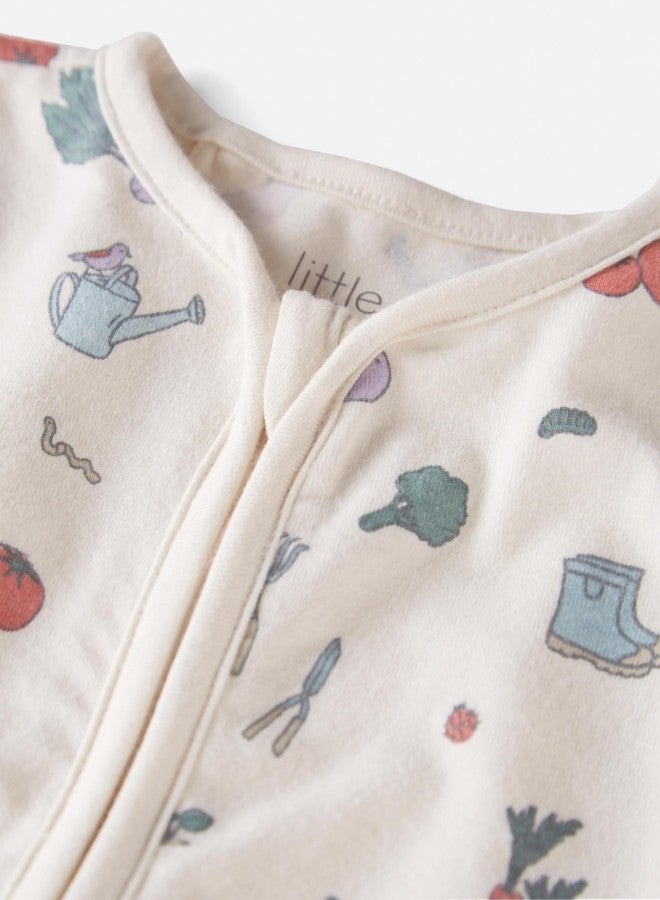 little planet by carter's unisex-baby Sleep and Play made with Organic Cotton, Veggie Garden Print, 6M - Image 2