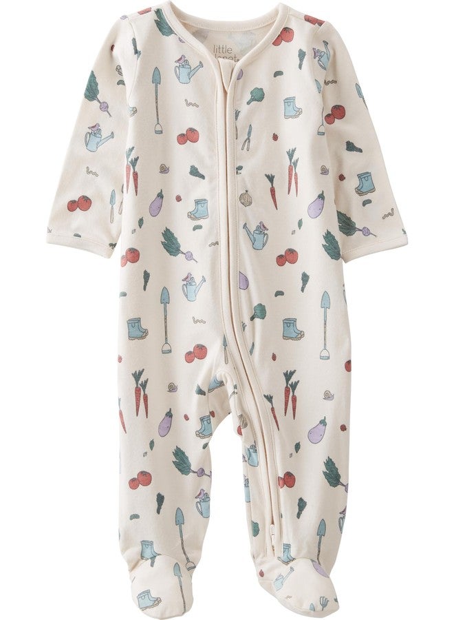 little planet by carter's unisex-baby Sleep and Play made with Organic Cotton, Veggie Garden Print, 6M - Image 1