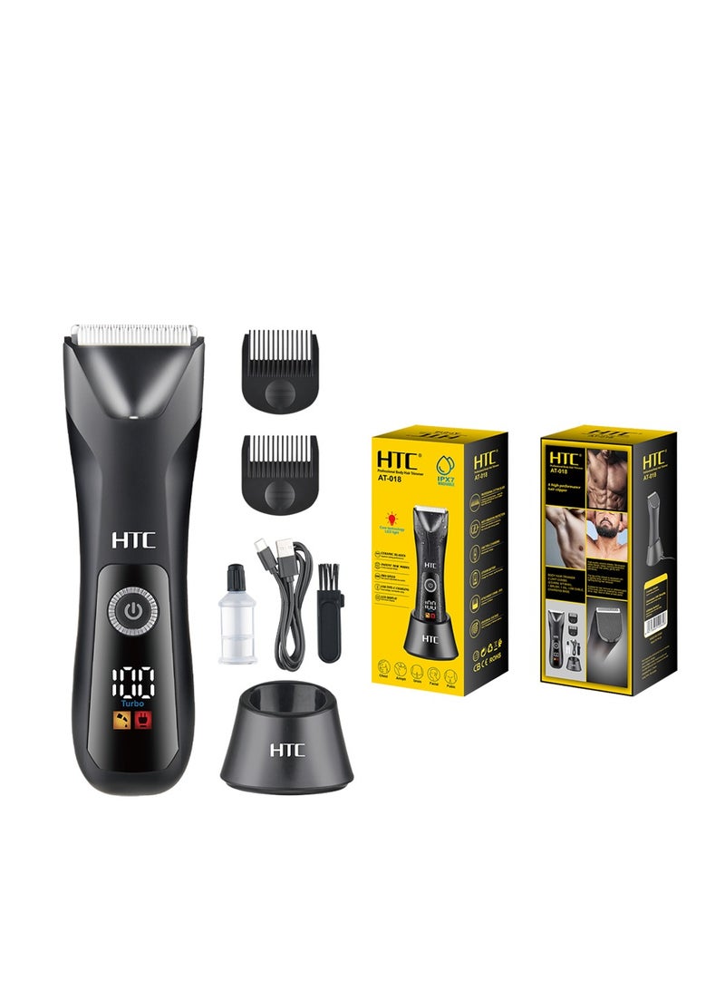 HTC AT-018 Fully Body Shaver Washable Type-C Rechargeable Ceramic Blade for body and face - Image 1