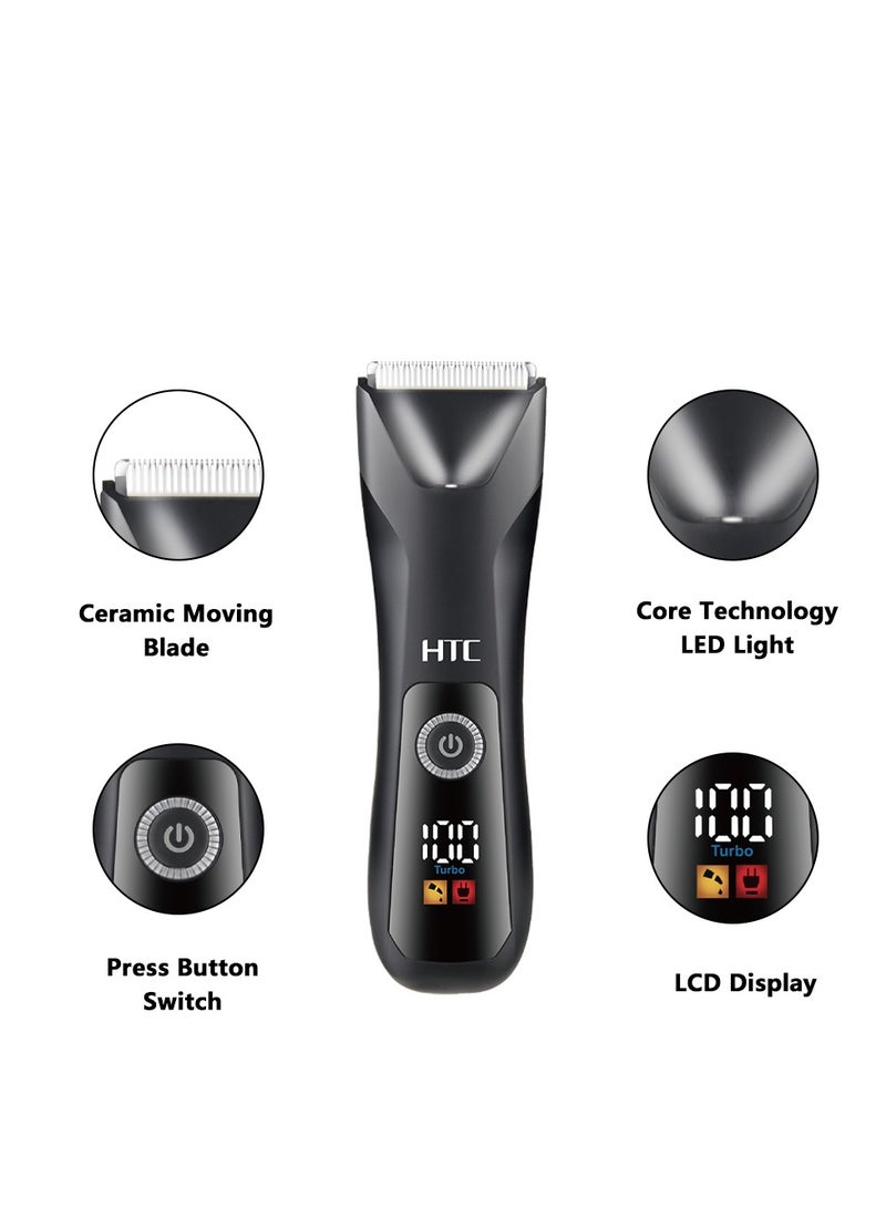HTC AT-018 Fully Body Shaver Washable Type-C Rechargeable Ceramic Blade for body and face - Image 2