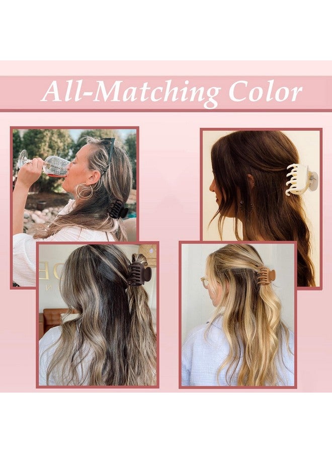 Plenteous Medium Hair Clips For Thin Fine Hair, 1.5 Small Claw Hair Clips For Women And Girls, Matte Double Row Jaw Clip Non Slip Hair Claw - Multicolor. (12) - Image 2