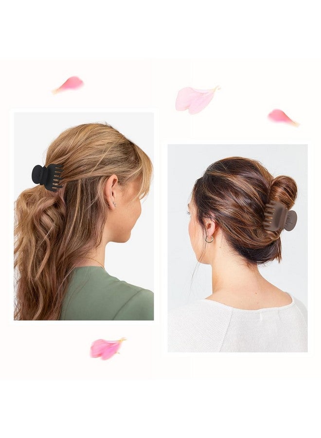 Plenteous Medium Hair Clips For Thin Fine Hair, 1.5 Small Claw Hair Clips For Women And Girls, Matte Double Row Jaw Clip Non Slip Hair Claw - Multicolor. (12) - Image 5