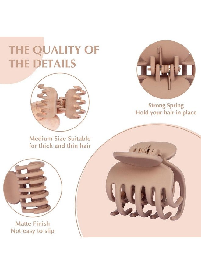 Plenteous Medium Hair Clips For Thin Fine Hair, 1.5 Small Claw Hair Clips For Women And Girls, Matte Double Row Jaw Clip Non Slip Hair Claw - Multicolor. (12) - Image 3