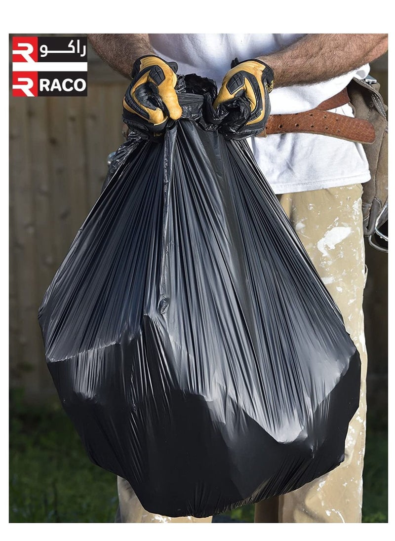 RACO RACO Garbage Bags Plastics,Trash Can Bags Large Heavy Duty Home Kitchen Lawn Outdoor Bin Liners Black Plastic Bags (PACK OF 10)  - Image 3
