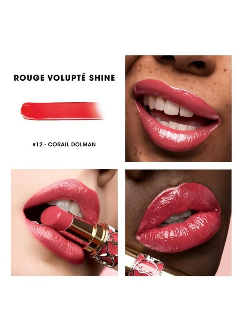 Yves Saint Laurent ROUGE VOLUPTÉ SHINE OIL IN STICK 3.2g - 12 كورايل دولمان - Image 2
