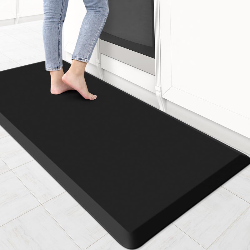 KitchenClouds Kitchen Mat Cushioned Anti Fatigue Rug 22x54 Waterproof Non Slip Standing and Comfort DeskFloor Mats for House Sink Office Black08inch