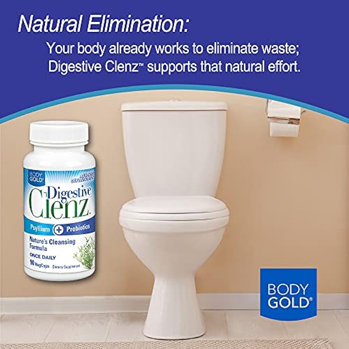 Body Gold Digestive Clenz | Healthy Detoxification, Elimination & Nutrient Absorption Support | 30 Servings, 90 VegCaps - Image 3