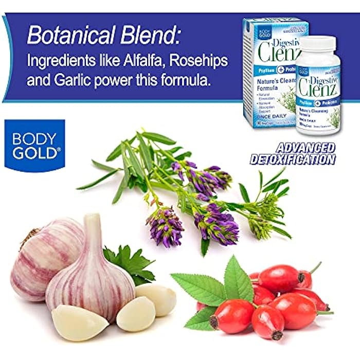 Body Gold Digestive Clenz | Healthy Detoxification, Elimination & Nutrient Absorption Support | 30 Servings, 90 VegCaps - Image 5