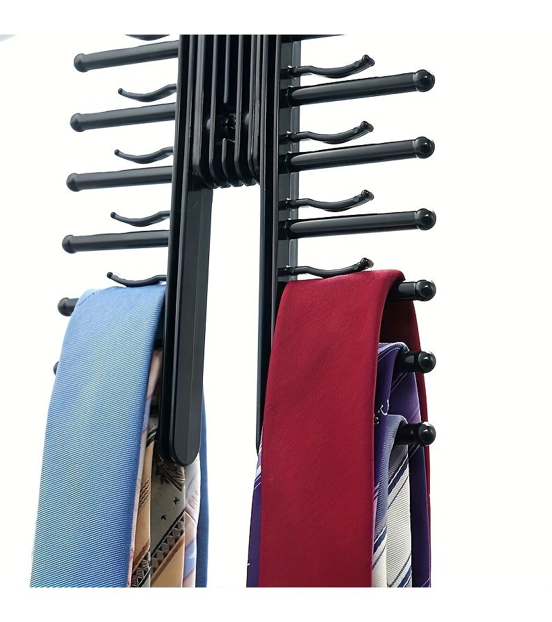 1pc Multifunctional Tie Storage Rack 20 Tooth Anti Slip Hook Saving 80 Percent Wardrobe Space Rotating - Image 4