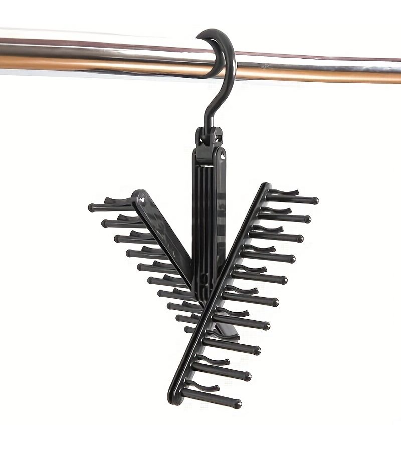 1pc Multifunctional Tie Storage Rack 20 Tooth Anti Slip Hook Saving 80 Percent Wardrobe Space Rotating - Image 2