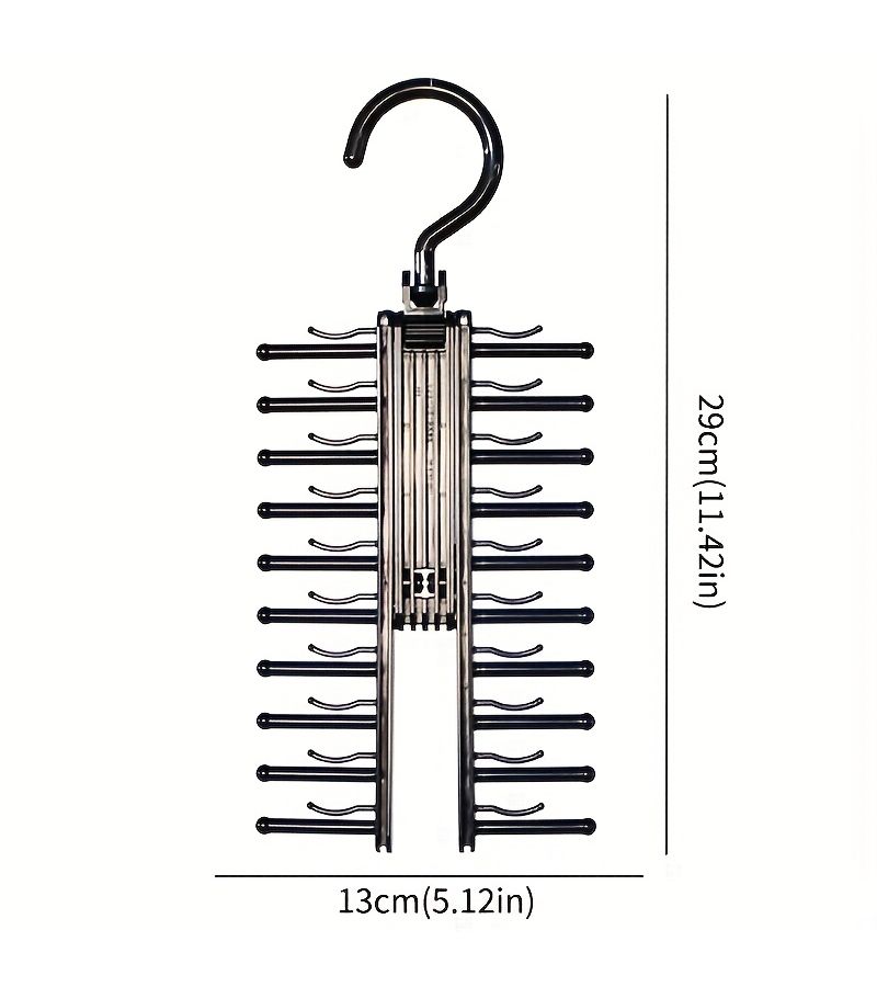 1pc Multifunctional Tie Storage Rack 20 Tooth Anti Slip Hook Saving 80 Percent Wardrobe Space Rotating - Image 3