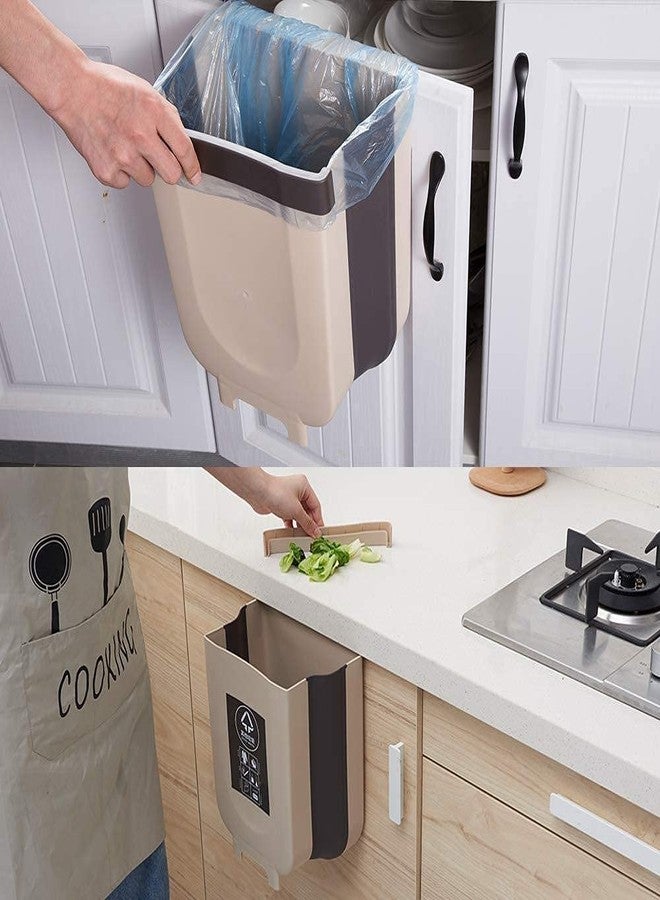 ATOOZED Folding Trash Bin, Kitchen Wall Mounted Cabinet Hanging Dustbin, Kitchen Garbage Waste Recyclling Bin (Multicolor) - Image 2