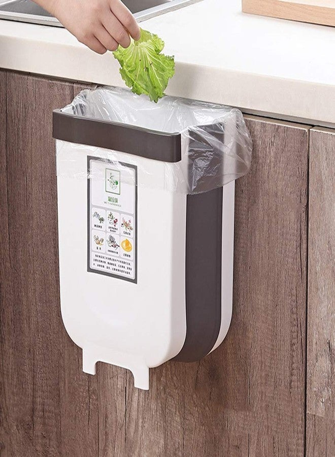 ATOOZED Folding Trash Bin, Kitchen Wall Mounted Cabinet Hanging Dustbin, Kitchen Garbage Waste Recyclling Bin (Multicolor) - Image 1