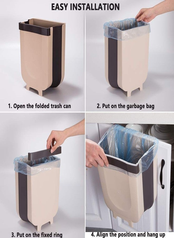 ATOOZED Folding Trash Bin, Kitchen Wall Mounted Cabinet Hanging Dustbin, Kitchen Garbage Waste Recyclling Bin (Multicolor) - Image 5