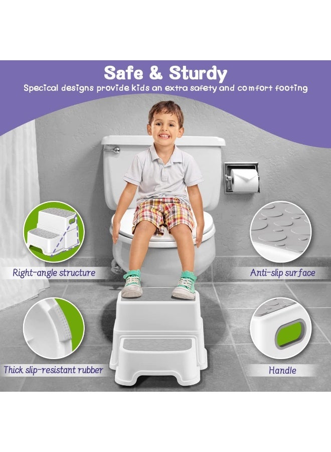 YelaJoy Step Stools for Kids, 2 Step Stool with Anti-Slip Surface and Rubber Bottom, Toddler Step Stool Poop Stool for Toilet Potty Training, Bathroom - Image 4