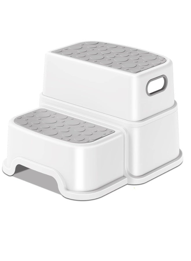 YelaJoy Step Stools for Kids, 2 Step Stool with Anti-Slip Surface and Rubber Bottom, Toddler Step Stool Poop Stool for Toilet Potty Training, Bathroom - Image 1