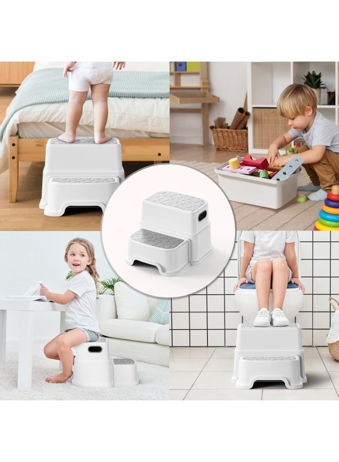 YelaJoy Step Stools for Kids, 2 Step Stool with Anti-Slip Surface and Rubber Bottom, Toddler Step Stool Poop Stool for Toilet Potty Training, Bathroom - Image 2