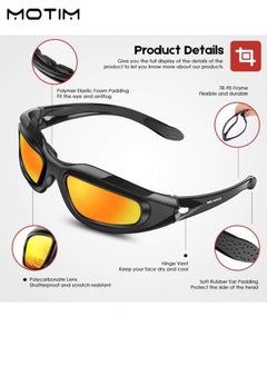 Motim 9 Piece CS Polarized Military Goggles Sports Sunglasses, Polarized Eyewear Army Tactical Sunglasses Goggles UV Protection with 4 Interchangeable Lens, Suitable for Running Cycling Fishing  - Image 3