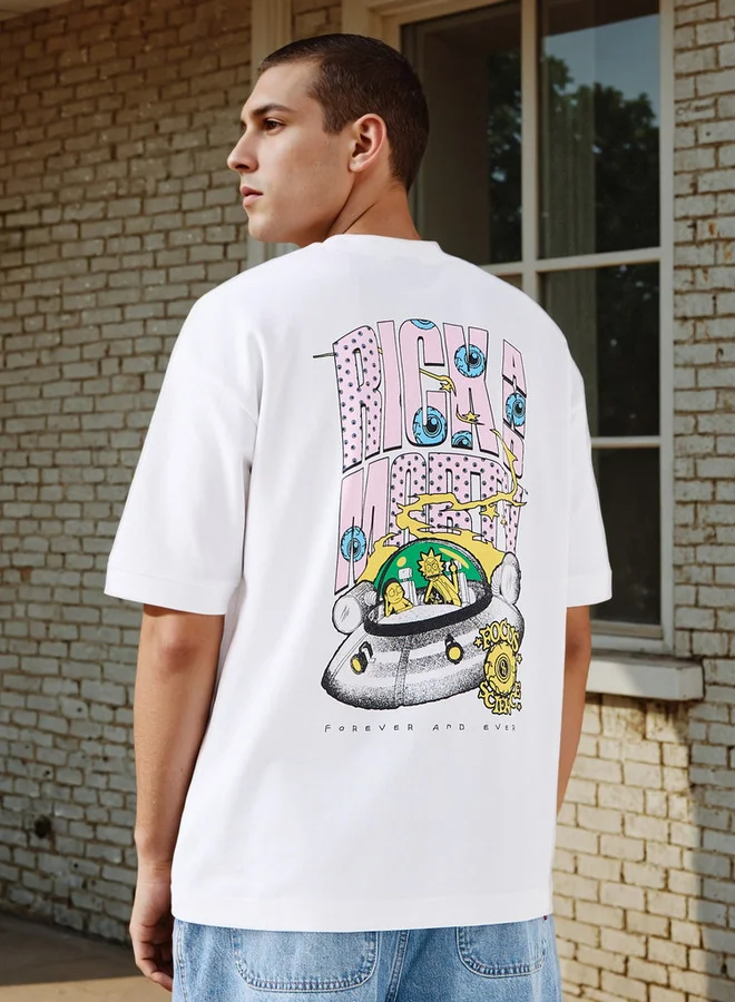 اس بي كاركترز Rick and Morty Print T-shirt