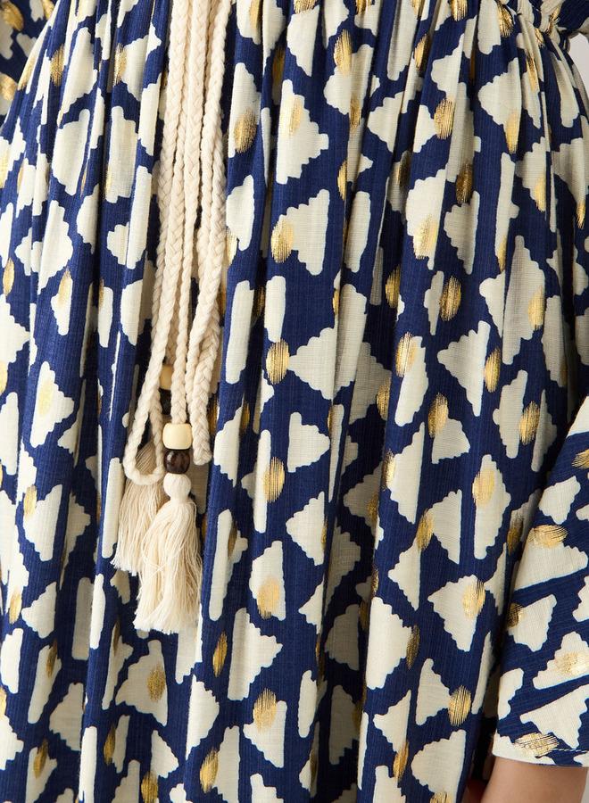 سبلاش فيڤ فستان قفطان نسائي مطبوع من الفيسكوز - Image 4