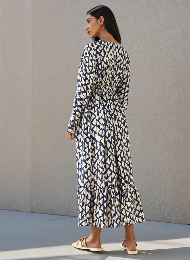 سبلاش فيڤ فستان قفطان نسائي مطبوع من الفيسكوز - Image 3